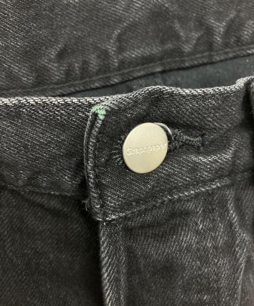 Graphpaper（グラフペーパー）Graphpaper (グラフペーパー) セルビッチデニム 5ポケットテーパードパンツ　デニムパンツ ブラック サイズ:２ 未使用品の古着・服飾アイテム