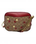 COACHコーチ）の古着「シグネチャー ショルダーバッグ」｜ブラウン×レッド