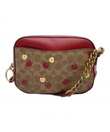 COACH（コーチ）の古着「シグネチャー ショルダーバッグ」｜ブラウン×レッド