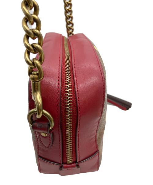 COACH（コーチ）COACH (コーチ) シグネチャー ショルダーバッグ ブラウン×レッドの古着・服飾アイテム