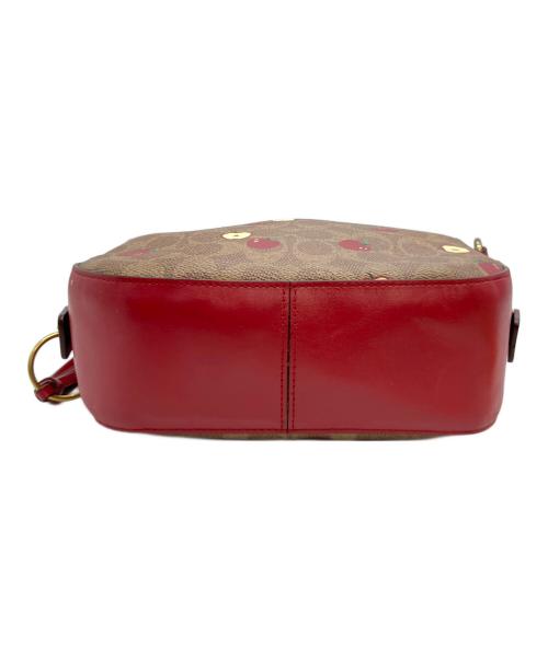 COACH（コーチ）COACH (コーチ) シグネチャー ショルダーバッグ ブラウン×レッドの古着・服飾アイテム