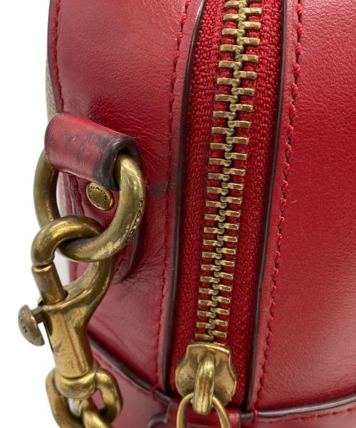 COACH（コーチ）COACH (コーチ) シグネチャー ショルダーバッグ ブラウン×レッドの古着・服飾アイテム