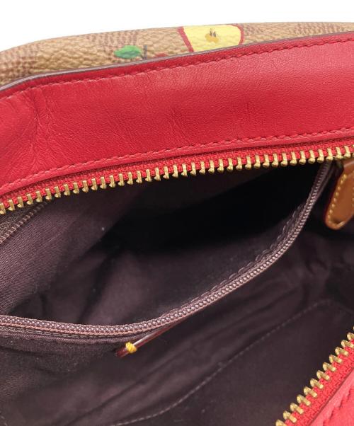 COACH（コーチ）COACH (コーチ) シグネチャー ショルダーバッグ ブラウン×レッドの古着・服飾アイテム