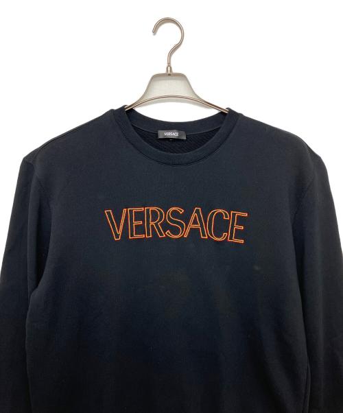 VERSACE（ヴェルサーチェ）VERSACE (ヴェルサーチェ) ロゴスウェット ブラック サイズ:XLの古着・服飾アイテム