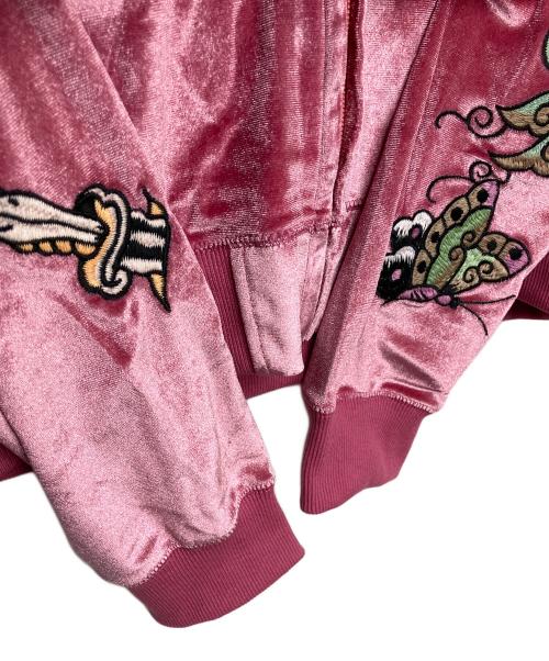 Ed Hardy（エド ハーディー）ED HARDY (エド ハーディー) TRAVS (トラビス) ベロアセットアップ ピンク サイズ:Lの古着・服飾アイテム