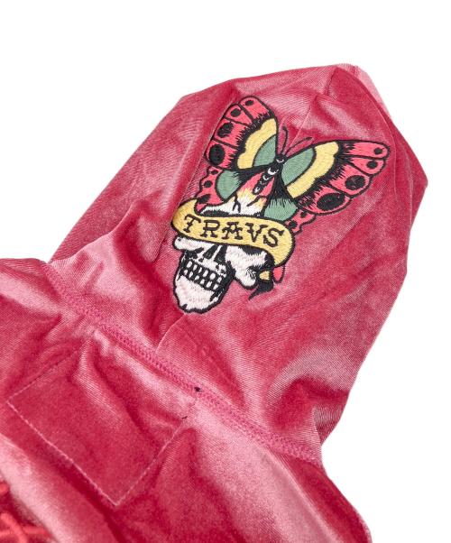Ed Hardy（エド ハーディー）ED HARDY (エド ハーディー) TRAVS (トラビス) ベロアセットアップ ピンク サイズ:Lの古着・服飾アイテム