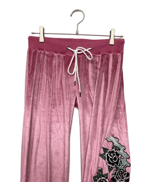 Ed Hardy（エド ハーディー）ED HARDY (エド ハーディー) TRAVS (トラビス) ベロアセットアップ ピンク サイズ:Lの古着・服飾アイテム