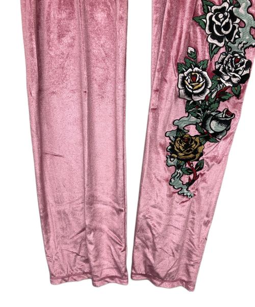 Ed Hardy（エド ハーディー）ED HARDY (エド ハーディー) TRAVS (トラビス) ベロアセットアップ ピンク サイズ:Lの古着・服飾アイテム