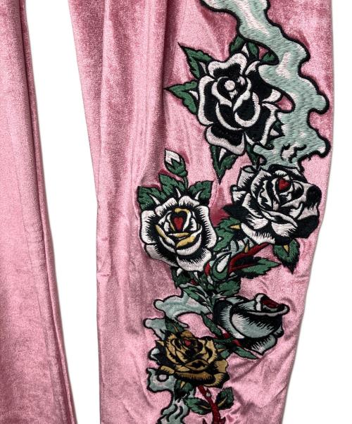 Ed Hardy（エド ハーディー）ED HARDY (エド ハーディー) TRAVS (トラビス) ベロアセットアップ ピンク サイズ:Lの古着・服飾アイテム
