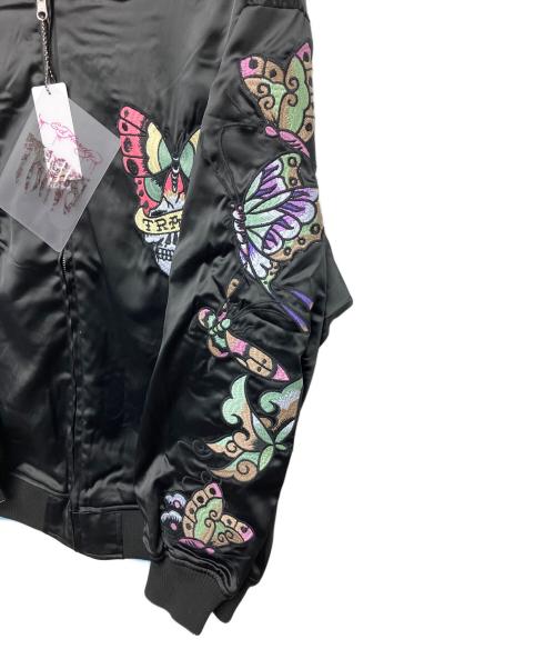 Ed Hardy（エド ハーディー）Ed Hardy (エド ハーディー) TRAVS (トラビス) REVERSIBLE SOUVENIR JACKET ブラック サイズ:Mの古着・服飾アイテム