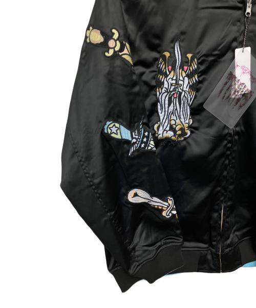 Ed Hardy（エド ハーディー）Ed Hardy (エド ハーディー) TRAVS (トラビス) REVERSIBLE SOUVENIR JACKET ブラック サイズ:Mの古着・服飾アイテム