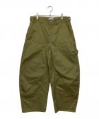 90909090）の古着「ダブルニーワークパンツ」｜グリーン