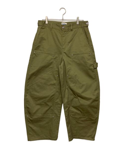 9090（9090）9090 (9090) ダブルニーワークパンツ グリーン サイズ:Lの古着・服飾アイテム