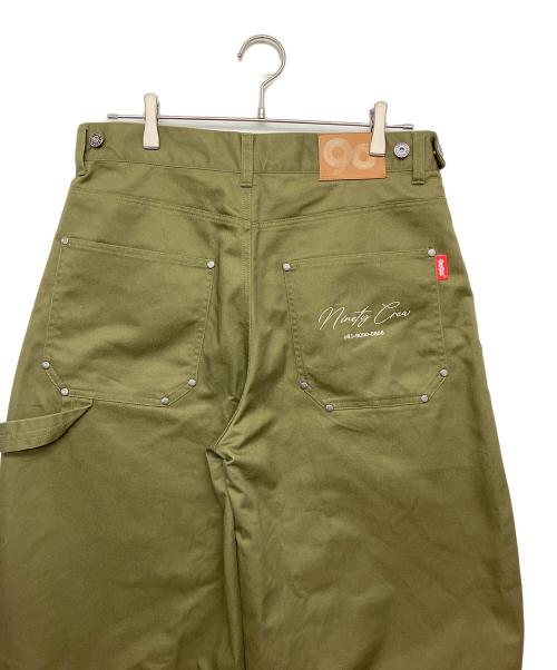 9090（9090）9090 (9090) ダブルニーワークパンツ グリーン サイズ:Lの古着・服飾アイテム