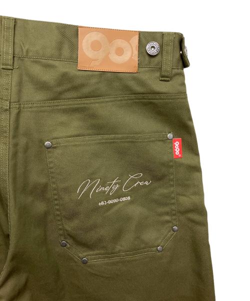 9090（9090）9090 (9090) ダブルニーワークパンツ グリーン サイズ:Lの古着・服飾アイテム