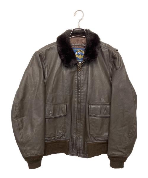 cooper（クーパー）cooper (クーパー) レザージャケット ブラウン サイズ:40Rの古着・服飾アイテム
