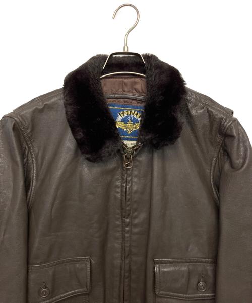 cooper（クーパー）cooper (クーパー) レザージャケット ブラウン サイズ:40Rの古着・服飾アイテム