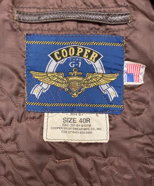 cooper（クーパー）cooper (クーパー) レザージャケット ブラウン サイズ:40Rの古着・服飾アイテム