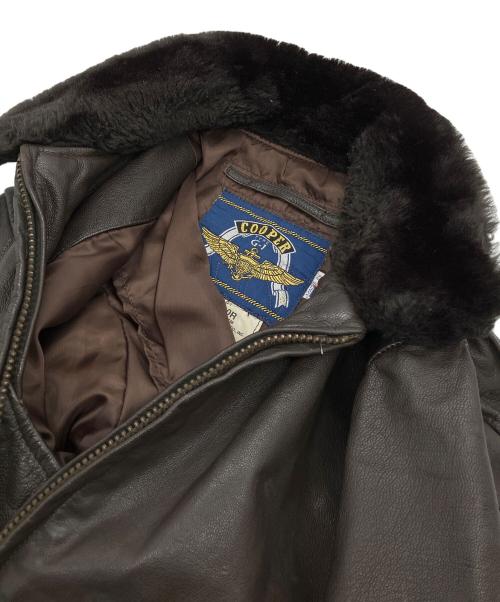 cooper（クーパー）cooper (クーパー) レザージャケット ブラウン サイズ:40Rの古着・服飾アイテム