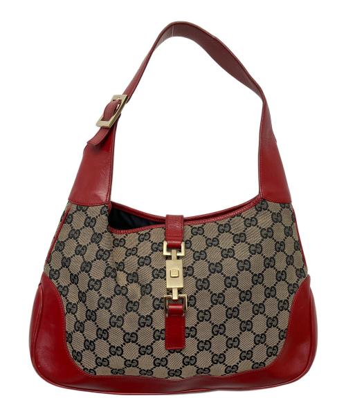 GUCCI（グッチ）GUCCI (グッチ) ワンショルダーバッグ レッド×ベージュの古着・服飾アイテム