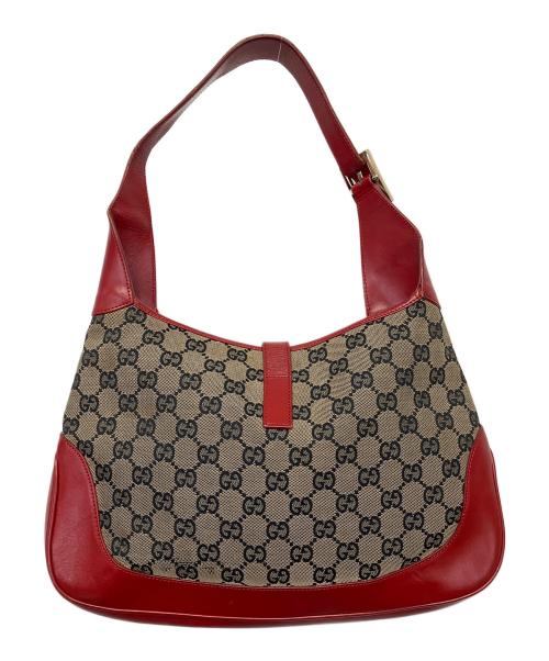 GUCCI（グッチ）GUCCI (グッチ) ワンショルダーバッグ レッド×ベージュの古着・服飾アイテム