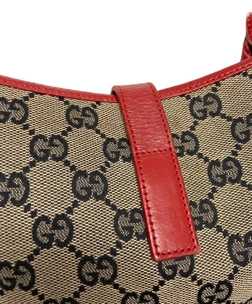 GUCCI（グッチ）GUCCI (グッチ) ワンショルダーバッグ レッド×ベージュの古着・服飾アイテム