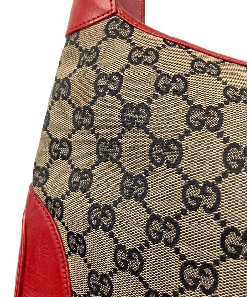 GUCCI（グッチ）GUCCI (グッチ) ワンショルダーバッグ レッド×ベージュの古着・服飾アイテム
