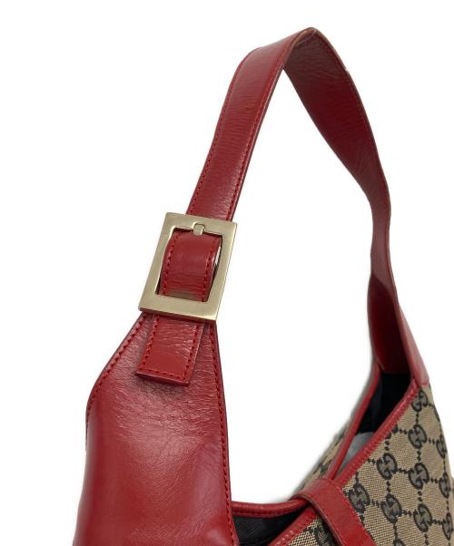 GUCCI（グッチ）GUCCI (グッチ) ワンショルダーバッグ レッド×ベージュの古着・服飾アイテム