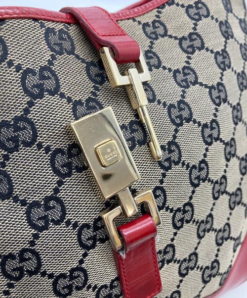 GUCCI（グッチ）GUCCI (グッチ) ワンショルダーバッグ レッド×ベージュの古着・服飾アイテム