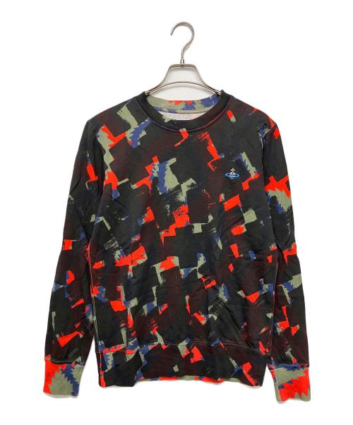 Vivienne Westwood（ヴィヴィアンウエストウッド）Vivienne Westwood (ヴィヴィアンウエストウッド) 長袖カットソー ブラウン×レッド サイズ:Sの古着・服飾アイテム