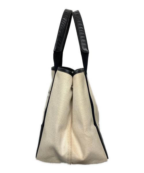 BALENCIAGA（バレンシアガ）BALENCIAGA (バレンシアガ) ネイビーカバスS トートバッグ ベージュ×ブラックの古着・服飾アイテム