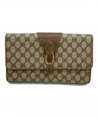 GUCCIグッチ）の古着「OLD GUCCI ショルダーバッグ」｜グレー×ブラウン