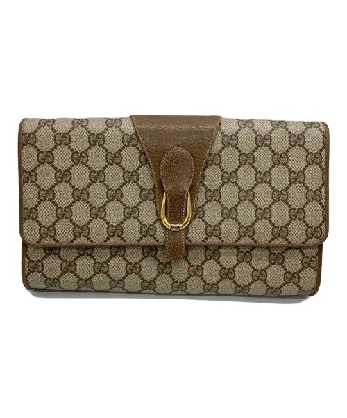 GUCCI（グッチ）GUCCI (グッチ) OLD GUCCI ショルダーバッグ グレー×ブラウンの古着・服飾アイテム