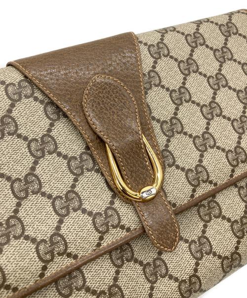 GUCCI（グッチ）GUCCI (グッチ) OLD GUCCI ショルダーバッグ グレー×ブラウンの古着・服飾アイテム