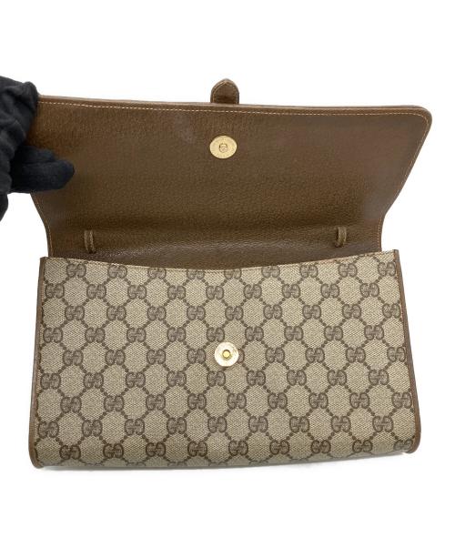 GUCCI（グッチ）GUCCI (グッチ) OLD GUCCI ショルダーバッグ グレー×ブラウンの古着・服飾アイテム