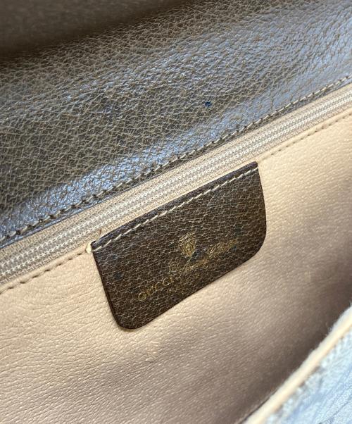 GUCCI（グッチ）GUCCI (グッチ) OLD GUCCI ショルダーバッグ グレー×ブラウンの古着・服飾アイテム