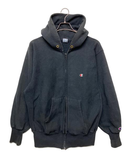 Champion REVERSE WEAVE（チャンピオン リバース ウィーブ）Champion REVERSE WEAVE (チャンピオン リバース ウィーブ) ジップパーカー ブラック サイズ:Lの古着・服飾アイテム