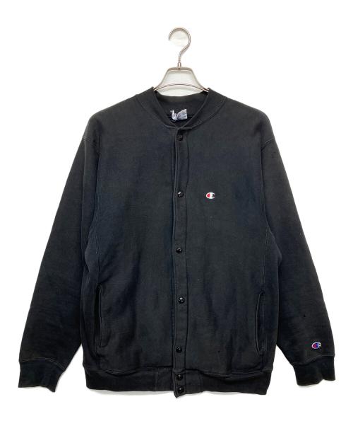Champion REVERSE WEAVE（チャンピオン リバース ウィーブ）Champion REVERSE WEAVE (チャンピオン リバース ウィーブ) スナップカーディガン 90s  ブラック サイズ:L　の古着・服飾アイテム
