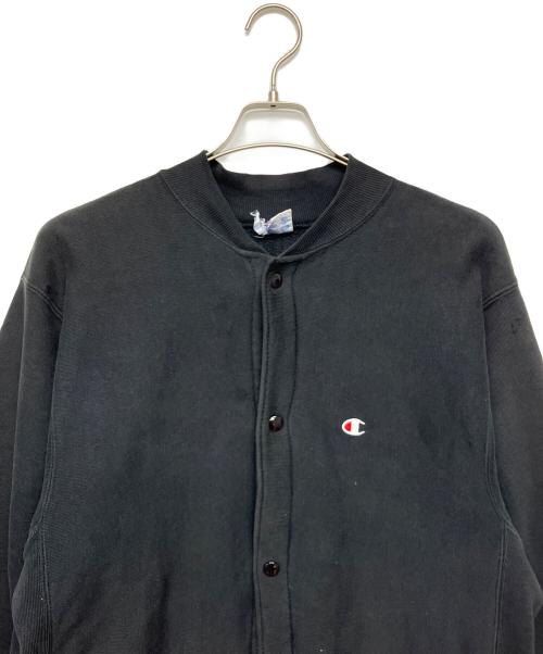 Champion REVERSE WEAVE（チャンピオン リバース ウィーブ）Champion REVERSE WEAVE (チャンピオン リバース ウィーブ) スナップカーディガン 90s  ブラック サイズ:L　の古着・服飾アイテム