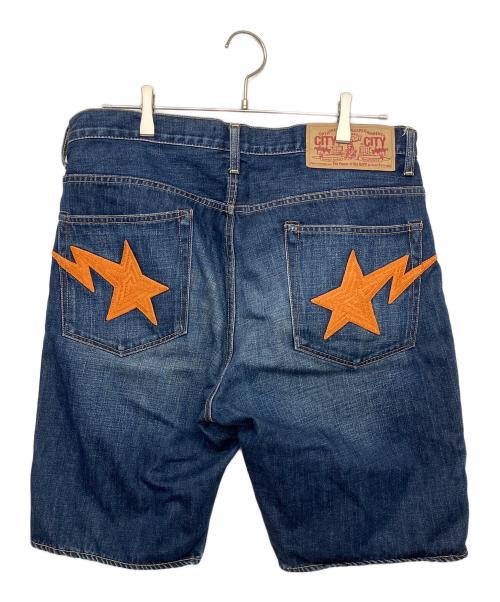 A BATHING APE（ア ベイシング エイプ）A BATHING APE (ア ベイシング エイプ) ショートデニム インディゴ サイズ:Lの古着・服飾アイテム