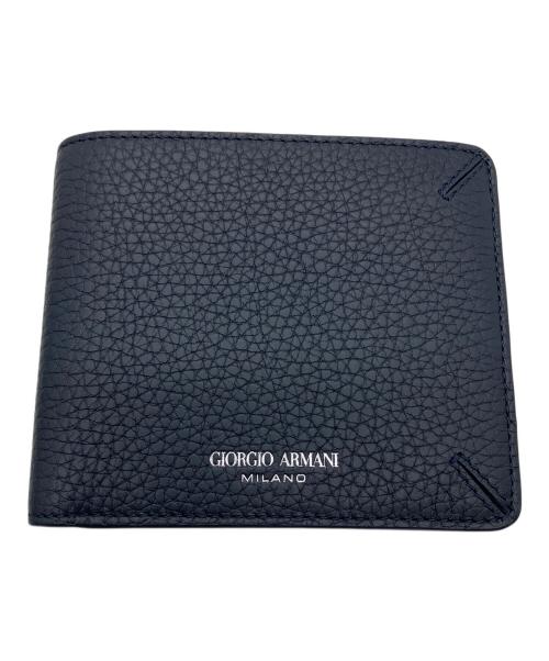 GIORGIO ARMANI（ジョルジョアルマーニ）GIORGIO ARMANI (ジョルジョアルマーニ) 2つ折り財布 ネイビーの古着・服飾アイテム