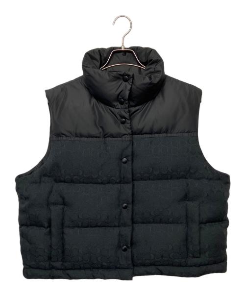 COACH（コーチ）COACH (コーチ) シグネチャーダウンベスト ブラック サイズ:Lの古着・服飾アイテム
