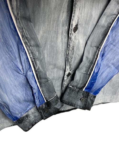 DIESEL（ディーゼル）DIESEL (ディーゼル) A14419-S-CREED-BLOCK　長袖シャツ グレー×ブルー サイズ:54の古着・服飾アイテム