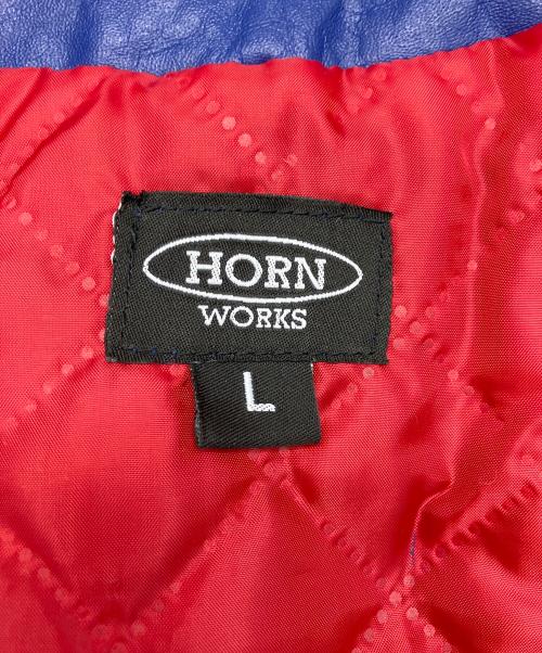 HORN WORKS（ホーンワークス）HORN WORKS (ホーンワークス) シングルライダースジャケット ブルー サイズ:Lの古着・服飾アイテム