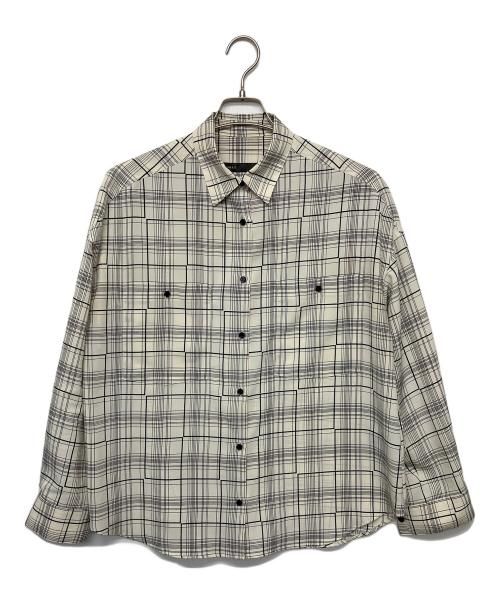 Noble（ノーブル）Noble (ノーブル) 25SS　ウィンドウチェックオーバーシャツ　長袖シャツ ベージュ×ブラック サイズ:FREEの古着・服飾アイテム