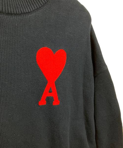AMI PARIS（アミ パリス）AMI PARIS (アミ パリス) 厚手ニット ネイビー×レッド サイズ:Mの古着・服飾アイテム