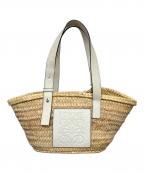 LOEWEロエベ）の古着「バスケットバッグ スモール(ヤシの葉＆カーフ)」｜ベージュ