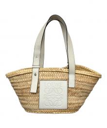 LOEWE（ロエベ）の古着「バスケットバッグ スモール(ヤシの葉＆カーフ)」｜ベージュ