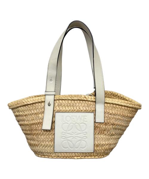 LOEWE（ロエベ）LOEWE (ロエベ) バスケットバッグ スモール(ヤシの葉＆カーフ) ベージュの古着・服飾アイテム