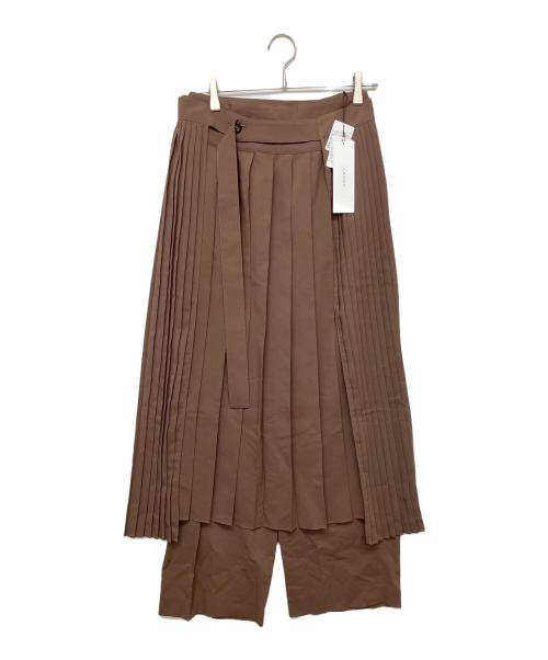 ADORE（アドーア）ADORE (アドーア) プリーツレイヤードボトム ブラウン サイズ:96cm (W38) 未使用品の古着・服飾アイテム